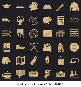 Time icons set. Simple style of 36 time vector icons for web for any design