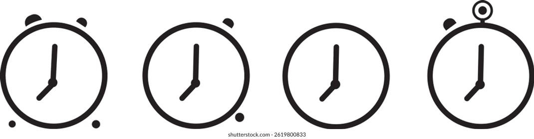 Time icons set. Stopwatch icon sign. Vector Illustration,
