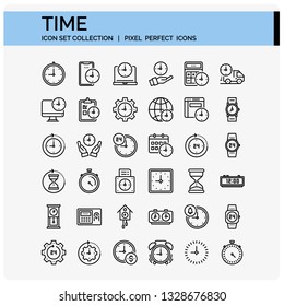 Time
Icons Set. UI Pixel Perfect Well-crafted Vector Thin Line Icons. The illustrations are a vector.