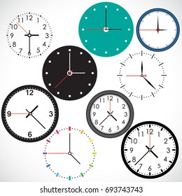 Time icons set, Vector Illustration