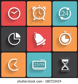 Time Icons & Simbols. Abstract vector illustration.