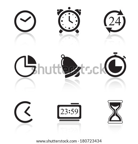 Time Icons & Simbols. Abstract vector illustration.