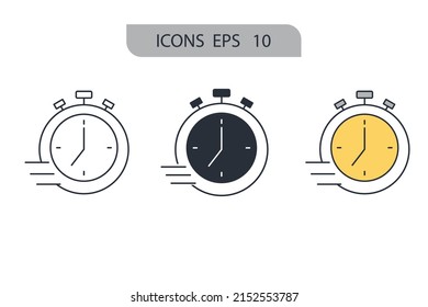 Time icons  symbol vector elements for infographic web