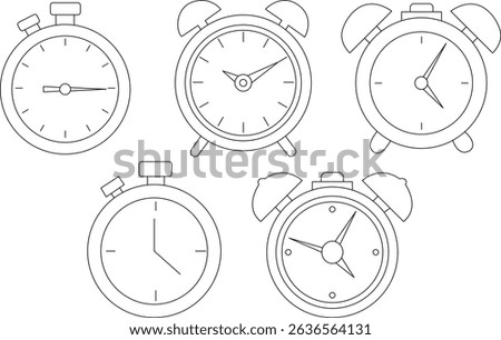 Time Icons Vector Pack – Flat Design Stopwatch, Alarm Clock, and Sand Timer Symbols