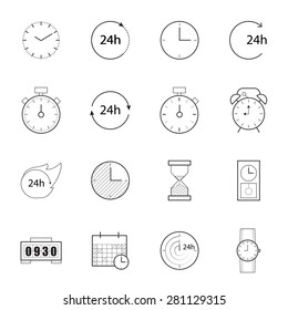 time  icons,line vector