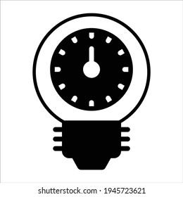 time idea black filled icon modern illustration