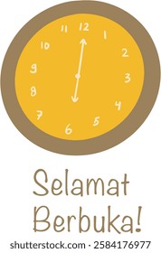 Time to iftar sign selamat berbuka icon vector illustration fullcolor