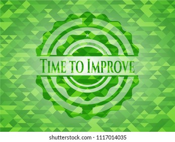 Time to Improve green mosaic emblem