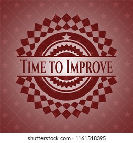 Time to Improve retro red emblem