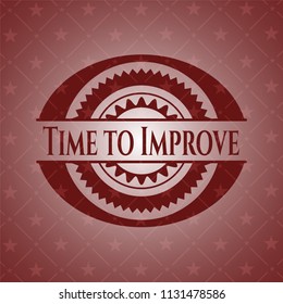 Time to Improve vintage red emblem