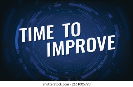 Time to improve word concept vector illustration with lines modern futuristic 3d style for landing page template ui web mobile app poster banner flyer background gift card coupon label wallpaper
