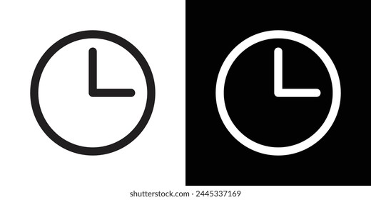Time Indication and Clock Icons. Watch Display and Hourly Symbol.
