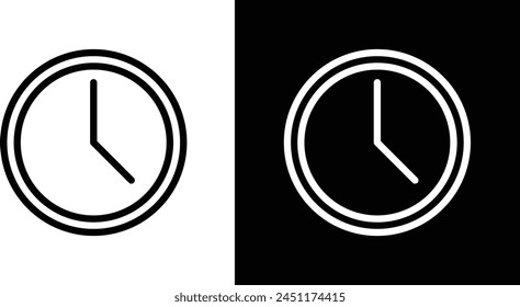 Time Indication and Clock Icons. Watch Display and Hourly Symbol.