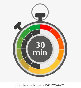 Time indicator. Vector stopwatch, countdown timer. Time animation. EPS 10.