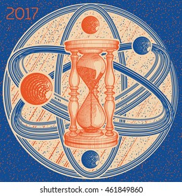 Time Infinity Calendar with Orange Sandglass