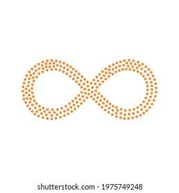 Time Infinity with clock flat symbol orange color vector illustration Isolated on a white background