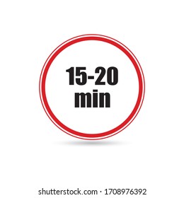time interval from 15 to 20 minutes , vector illustration isolated on white background