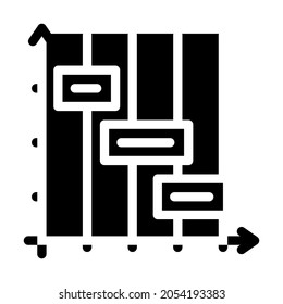 intervalos de tiempo erp glifo vector de icono. intervalos de tiempo erp firmar. símbolo de contorno aislado ilustración negra