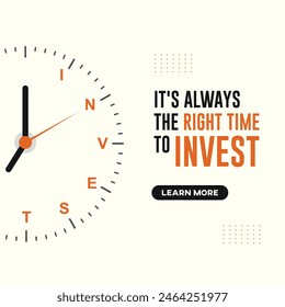 Time to Invest, Creative Social Media Template Vector Design