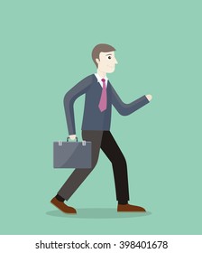 Business Man Running Briefcase Vector Illustration Stock Vector ...