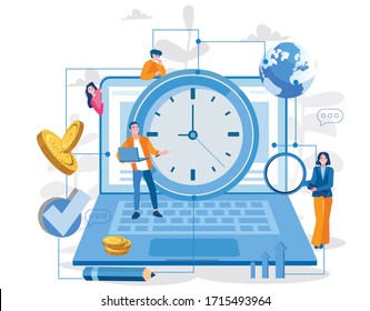 Time investment. Clock, business time , Vector illustration for web banner, infographics, mobile. 