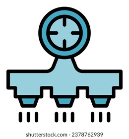 Time irrigation system icon outline vector. Garden water. Automatic farm color flat