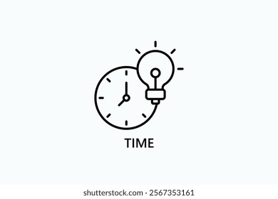 Time Isolated Vector, Icon Or Logo Sign Symbol Illustration