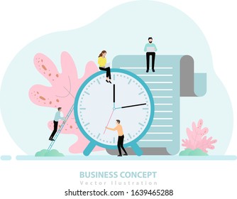 Time janagement business vector concept illustration, Suitable for web landing page, ui, mobile app, editorial design, flyer, banner, and other related occasion