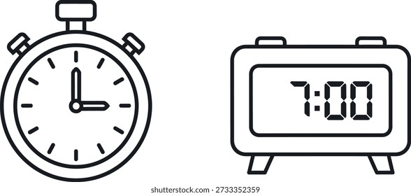 Time keeping devices illustration icons