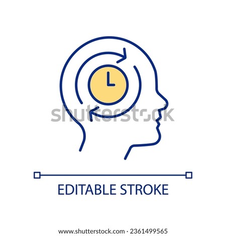Time for knowledge adoption RGB color icon. Cognitive efforts. Developing new abilities and skills. Isolated vector illustration. Simple filled line drawing. Editable stroke. Arial font used