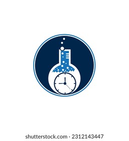 time lab logo, illustration time of lab entry and blue color isolated white background