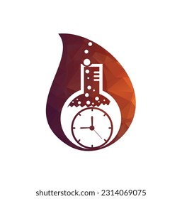 time lab logo, illustration time of lab entry and blue color isolated white background