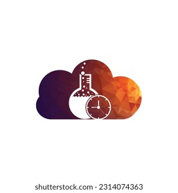time lab logo, illustration time of lab entry and blue color isolated white background
