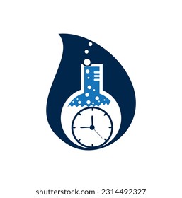 time lab logo, illustration time of lab entry and blue color isolated white background