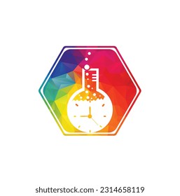 time lab logo, illustration time of lab entry and blue color isolated white background