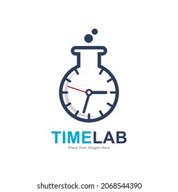 Time Lab Logo Vector Design. Suitable For Business, Time Schedule And Lab Symbol