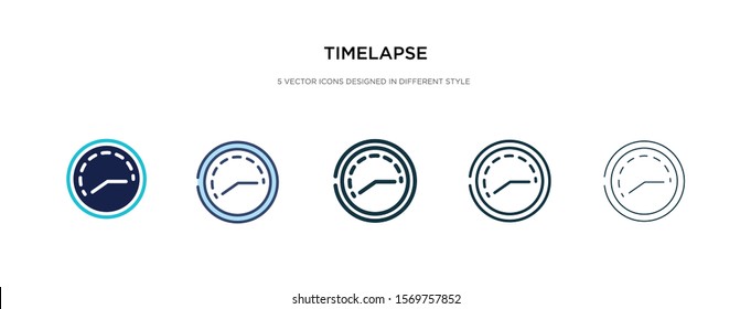 time lapse icon in different style vector illustration. two colored and black time lapse vector icons designed in filled, outline, line and stroke style can be used for web, mobile, ui