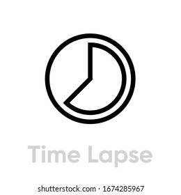 Time Lapse icon. Editable Vector Outline. Vintage. Symbol Length of Time Single Pictogram on white background