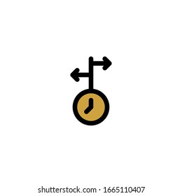 Time Lapse Right and Left Icon, Logo, Vector