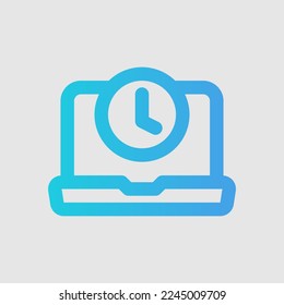 Time laptop icon in gradient style, use for website mobile app presentation