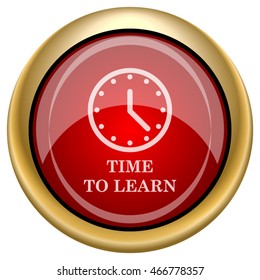 Time to learn icon. Internet button on white background. EPS10 vector.
