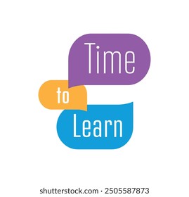 time to learn sign on white background