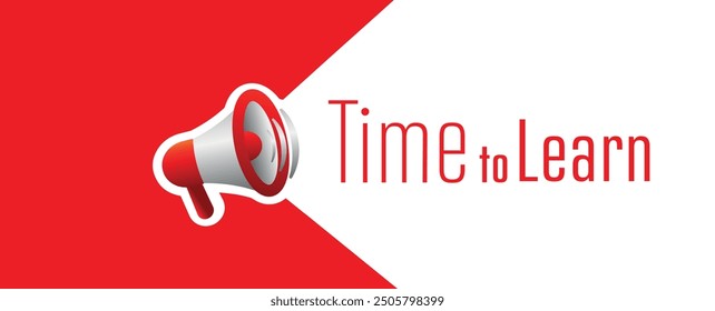 time to learn sign on white background