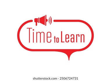time to learn sign on white background