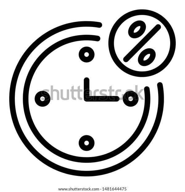Time of lease\
payment icon. Outline time of lease payment vector icon for web\
design isolated on white\
background
