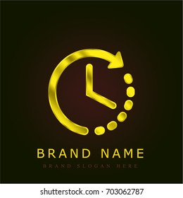 Time left golden metallic logo