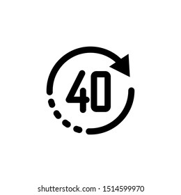 Time left icon vector graphic illustration, vector eps 10