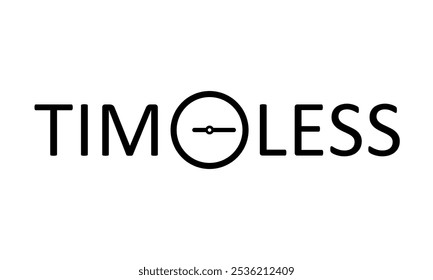 Time less. Time logo design isolated on white background.