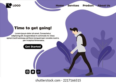 time let s a going landing page design vector
