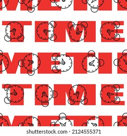 Time lettering pattern. Red letters.